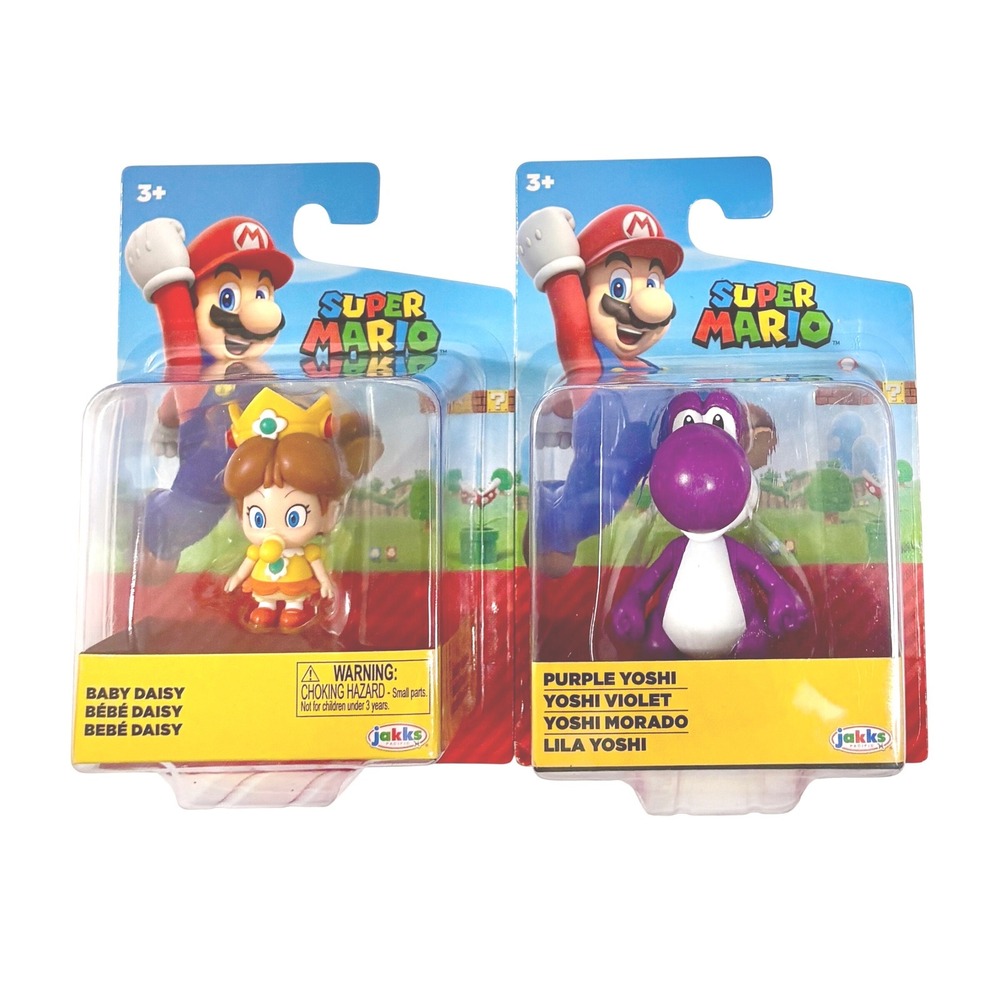 BABY‎ DAISY & PURPLE YOSHI Super Mario Jakks Pacific 2.5" Figures